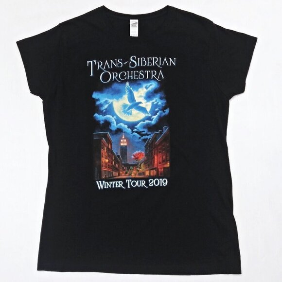 TRANS-SIBERIAN ORCHESTRA Winter Tour 2019 T-Shirt Moon Bird Rose Skyscraper XXL - Picture 1 of 7